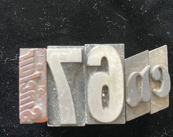 Mixed Set of 5 Printing Letterpress Blocks