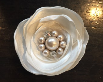 Handmade to Order Fabric Flower Brooch, Pin, Boutonniere, Corsage