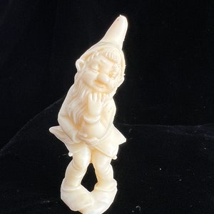 Vintage Depose Plastic Gnome Elf Figurine Fontanini Italy Spider Mark