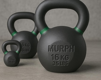 MURPH 16KG (35LBS) Cast Iron Kettlebell – Premium Weight for CrossFit, Strength Training & Functional Fitness