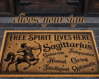 Zodiac Signs Doormat, Personalized Horoscope Decor, Funny Entryway Decor, Birth Month Gift, Custom Signs Doormat, Front Door Sign Rug