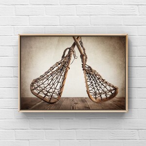 Vintage Lacrosse Sticks Photo Print, Sports Wall Art zdjęcie 7