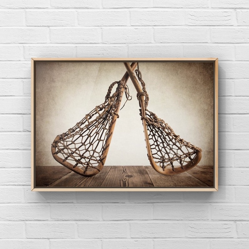 Vintage Lacrosse Sticks Photo Print, Sports Wall Art zdjęcie 7