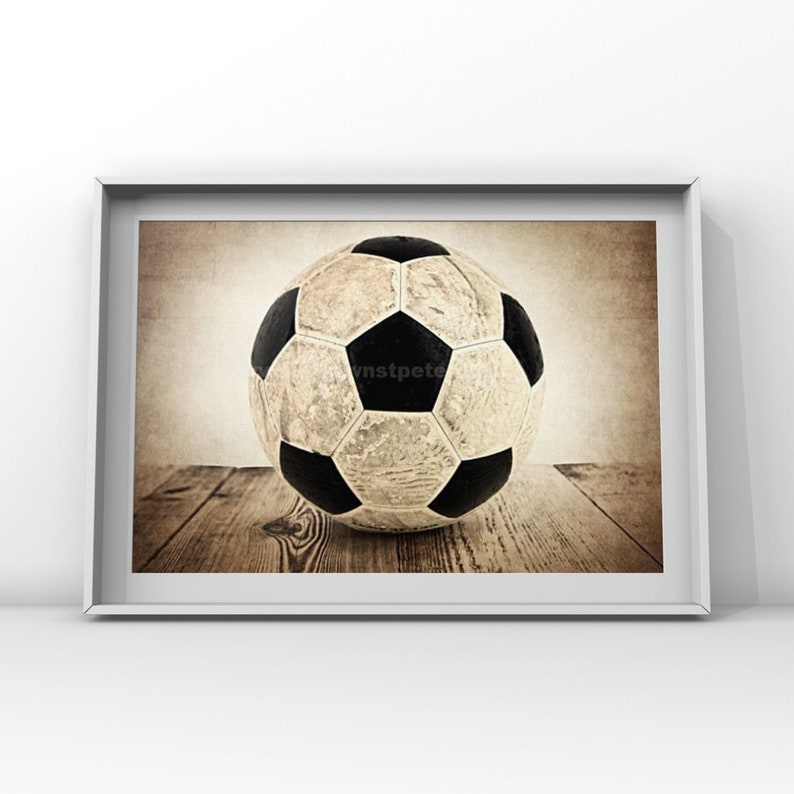 Vintage Soccer Ball UNFRAMED Print or Canvas, Boys Room, Soccer Decor, Soccer room theme, Soccer gift image 2