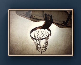 Vintage Basketball Hoop  Photo Print, Basketball Print, basketball coach gift