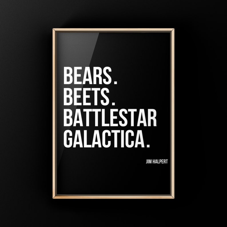 Bears Beets Battlestar Galactica Wall Art Office Quotes Etsy