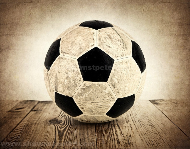 Vintage Soccer Ball UNFRAMED Print or Canvas, Boys Room, Soccer Decor, Soccer room theme, Soccer gift Vintage Brown