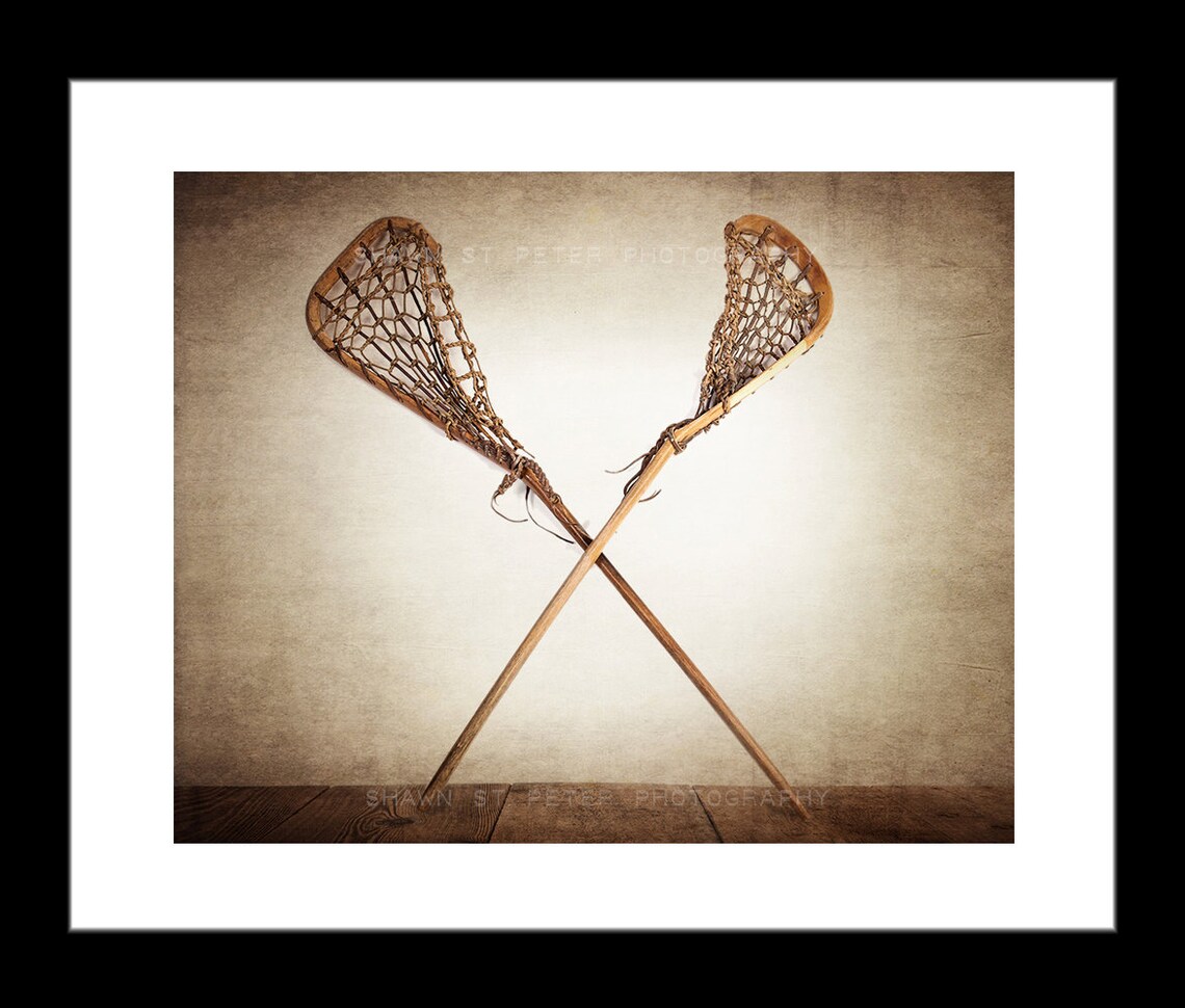 Vintage Lacrosse Sticks Crossed Photo Print Lacrosse Prints Etsy