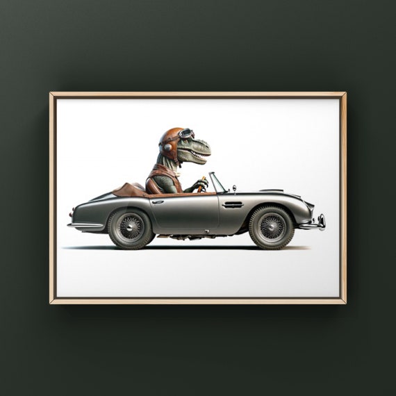 Tyrannosaurus Car Chomp, Dinosaur, Photo Print, Boys Room Decor