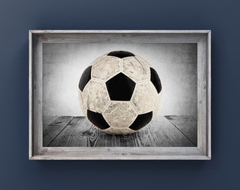 Vintage Soccer Ball Print, soccer wall art, original photograph by Shawn St.Peter