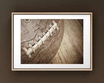 Vintage Football Laces Photo Print, Sports Nursery Art