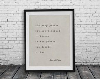 Ralph Waldo Emerson Quote Print - Motivational Office Decor (Digital Download)