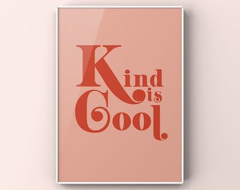 Kind is Print, Inspirational Teen Girl Room Canvas Art