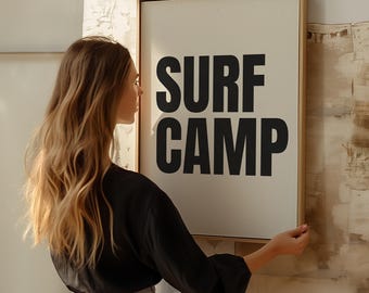Surf Camp Quote Art Print: Beach Cottage Decor