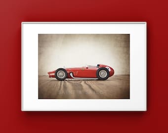 Red Ferrari Vintage Race Car, One Photo Print, Boys Room decor, Vintage Car Prints, boys nursery decor