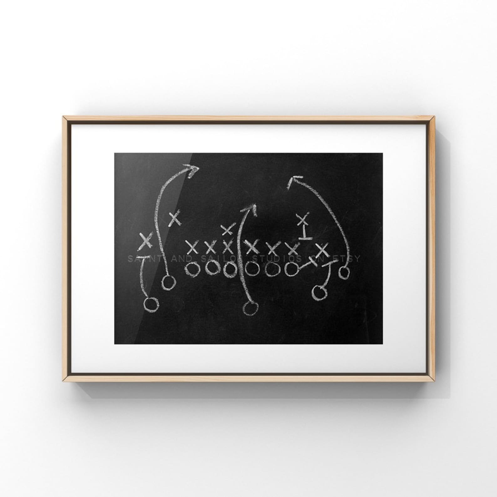 Chalkboard Football Play No. 2 Photo Print Boys Room Decor Etsy
