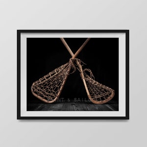 Vintage Lacrosse Sticks Upside Down Clasic Black Photo Print, Sports Decor, Vintage LAX, Lacrosse Art image 3