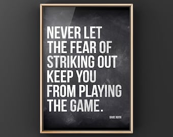 Babe Ruth Quote Print: Motivational Canvas Art