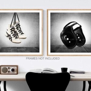 Vintage Wrestling Shoes Photo Print, Rustic Decor, Boys Room, Sports Theme room image 4