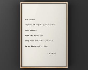 Epictetus Quote Art Print: Stoic Philosophy, Inspirational Saying