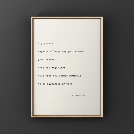 Epictetus Quote Art Print: Stoic Philosophy, Inspirational Saying