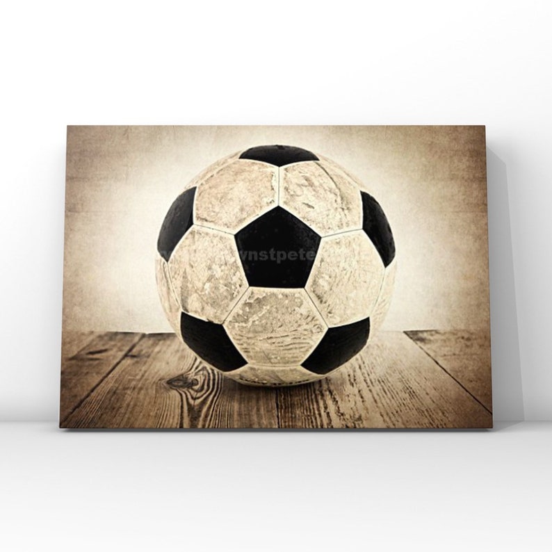 Vintage Soccer Ball UNFRAMED Print or Canvas, Boys Room, Soccer Decor, Soccer room theme, Soccer gift image 3