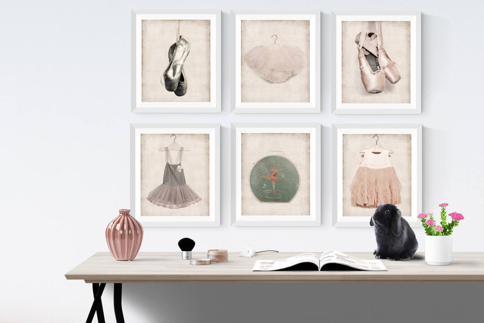 set of six ballet inspired photographic art prints, girls wall art, girls ballet decor, girls nursery art