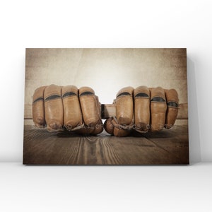 Vintage Hockey Leather Gloves Photo Print Boys Room Decor - Etsy
