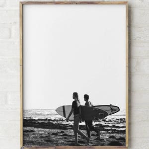 Surf Print, Black and White Surfers at Sunset in Del Mar, Surf Decor,  beach photos, surf home decor, boys room