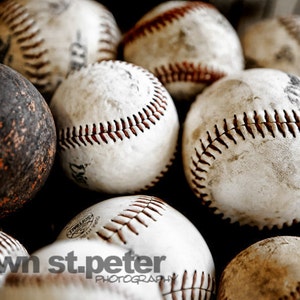 Vintage Baseballs one Photo print, Boys Room decor, Boys Nursery Ideas, Sports art, Sport Prints, Man Cave image 1