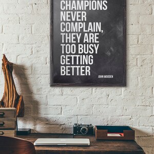 John Wooden Quote Print, Champions Art, Basketball Gift image 3