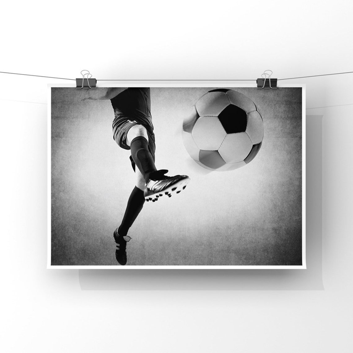 Soccer Wall Art Soccer Ball Kick Print or Canvas Vintage Etsy