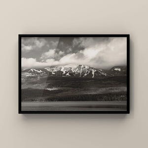 Big Mountain Whitefish Montana Vintage SEPIA Toned Fine art UNFRAMED Photograph wall art, Rustic Decor, ski lodge, Whitefish Resort art
