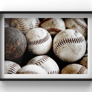 Vintage Baseball Print, Baseball pile-Baseball wall art-Baseball Gifts-Vintage Spirts decor image 5