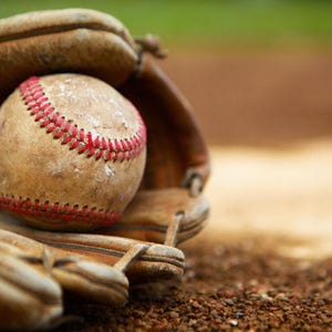 Baseball in a glove at home plate in color Photo Print ,Decorating Ideas, Wall Decor, Wall Art,  Kids Room, Nursery Ideas, Gift Ideas,
