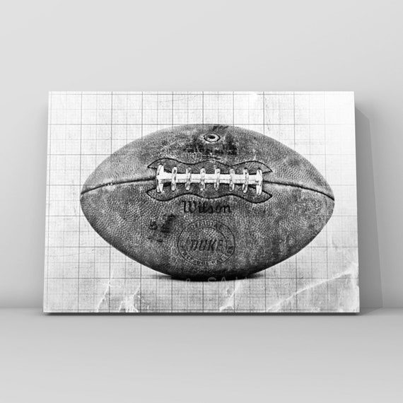 American Football Ball Close Up Sport Black and White Canvas Art Poster Print American Football Ball Close Up Sport Black and White Canvas Art Poster Print