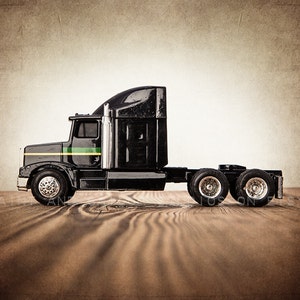 Black Semi Truck, Photo Print,  Wall Decor, Playroom decor,  Kids Room, Nursery Ideas, Gift Ideas,