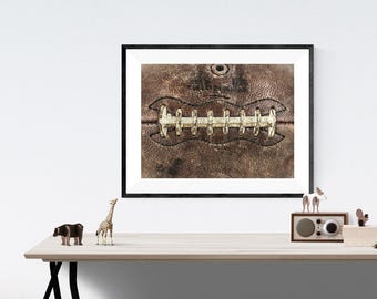 Vintage Football Laces Photo Print, Sports Wall Art