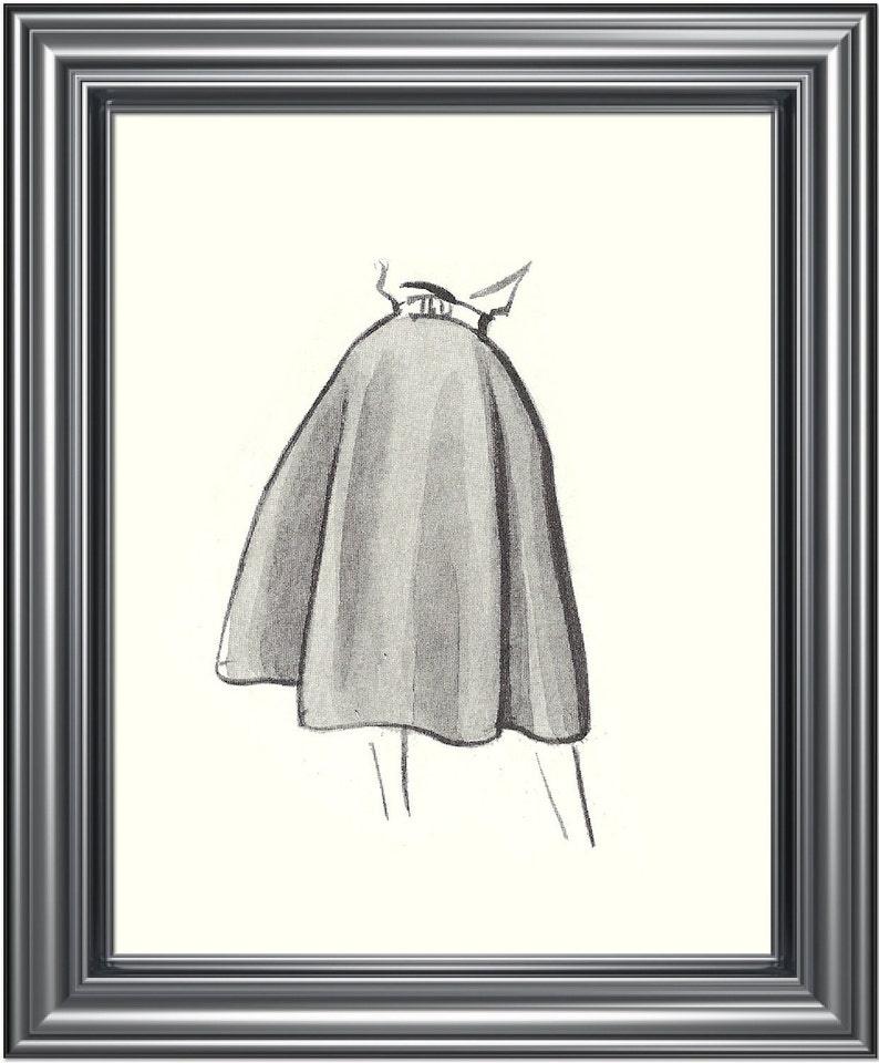 ON SALE Vintage Fashion Sketches Set of Four Photo Prints, Girls Room decor, nursery decor, neutral tones, grey, cream image 3