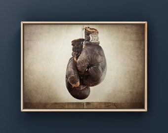 Vintage Boxing Gloves Print , Vintage Boxing decor, sports wall art, Gift for boxer