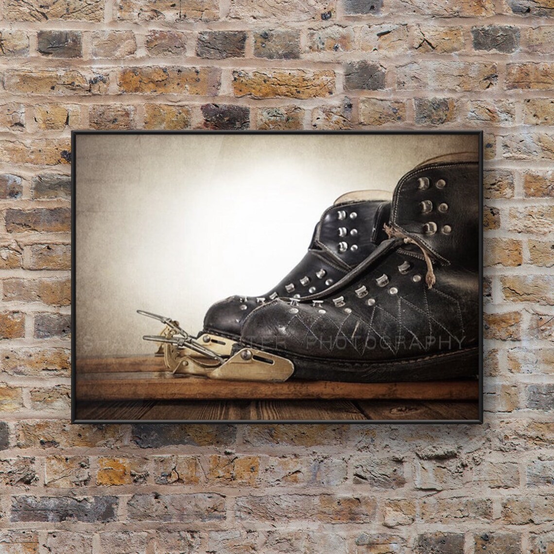 Vintage Ski Boots in Skis Photo Print Wall Decor Wall Art - Etsy