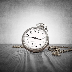 Vintage Pocket Watch Photo Print, Train Conductor Decor image 2