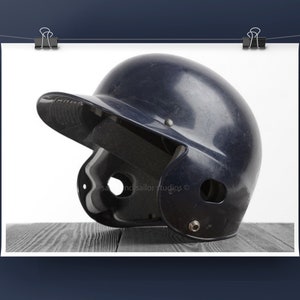 Vintage Baseball batting helmet Navy Blue Photo Print ,Decorating Ideas, Wall Decor, Wall Art,  Kids Room, Nursery Ideas, Gift Ideas,