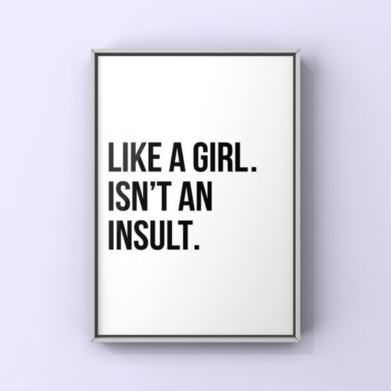 Comme Une Fille Nest Pas Une Insulte Citation Canvas Ou Etsy France