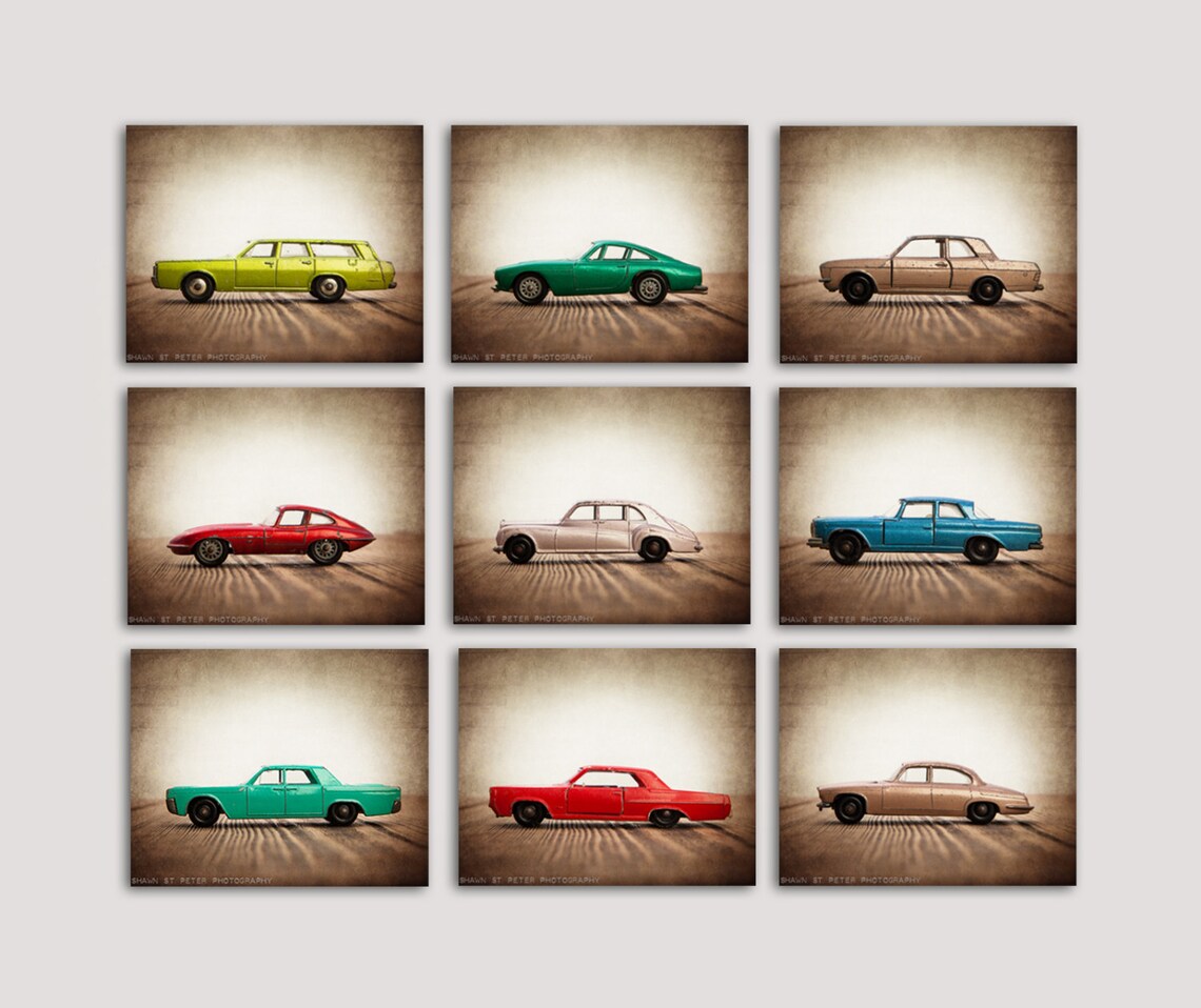 Vintage Matchbox Cars Set of Nine Photo Prints Nursery Etsy