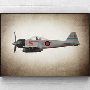 WWII Japanese Zero Fighter Airplane Photo Print, Boys Room Nursery Decor Bild 6