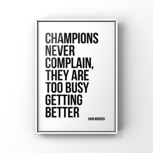 John Wooden Quote Print, Champions Art, Basketball Gift image 4