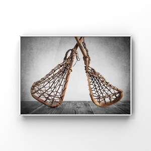 Vintage Lacrosse Sticks Photo Print, Sports Wall Art zdjęcie 4