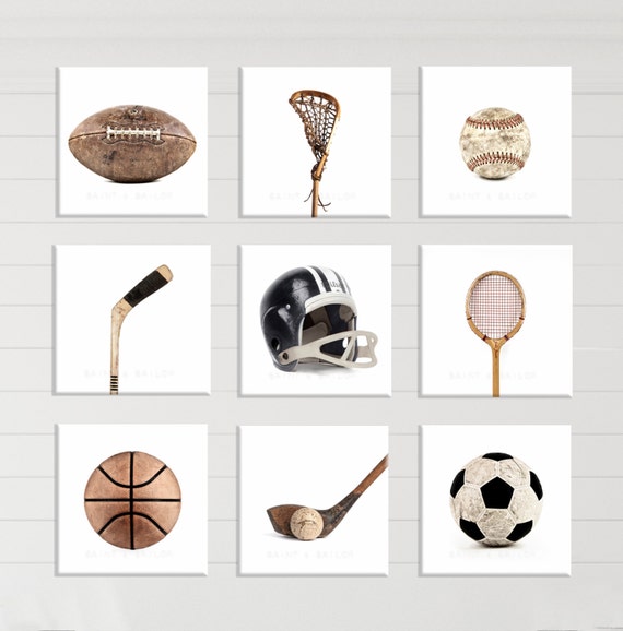 Buy White Background Square Format Sports Collection Set of Nine Online in  India - Etsy