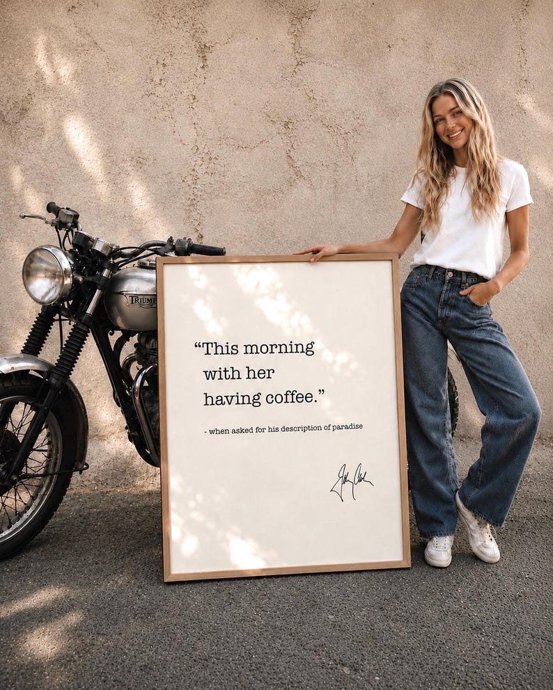 Johnny Cash Quote Print, Paradise, Coffee with Her, Wall Art